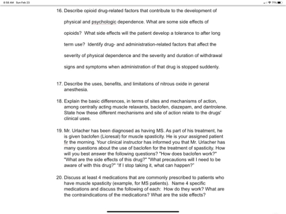 AS AM Sun Feb 23 . 16. Describe opioid drug-related factors that contribute to the development of physical and psychologic de