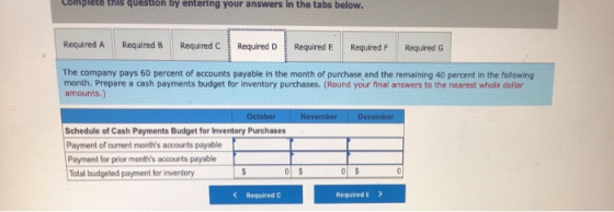 compreenis question by entering your answers in the tabs below. Required A Required B Required C Required Required E Required