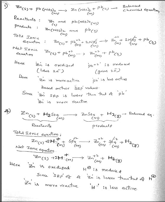 Balaned Chemial ejuathan ns) Pb (No3)2 -> Cay Car Reactants pb CN03)a and produuts pbcs CN03) Can) and -2 To r pb an Ton: c C