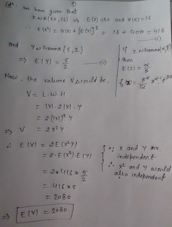 Safn: O we have given that XNN/20, 16) E(X)=20 and v(x) = 16 E (X²) = N(X) + [E (x)]² = 16+ 400 = 416 and t = Ba21 e BR YN Ga