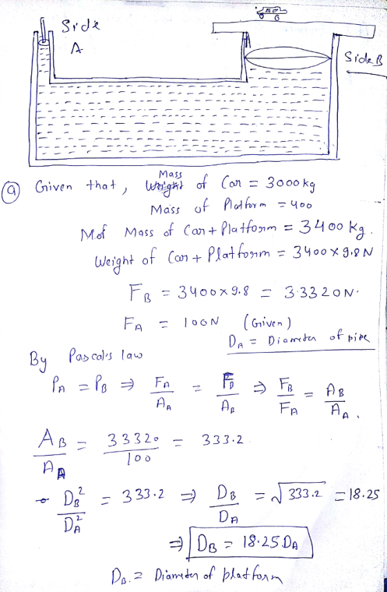 Mass of Can+la Weight of Con + Plat fonm 3400 x 9.9 M β -3400x38-33320N B33 32 333.2 333.2 18.25
