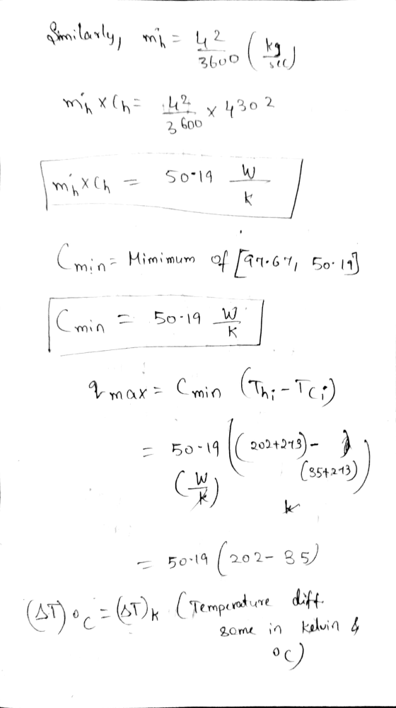 Similarly, min = 42 1 kg 360o mixch= 42 x 4302 1 3 600 imum mixin = 5010 W Cmina Mimimum of [a4-6-1, 5o-in] (min = 50.19 w Im