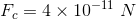 F = 4 x 10-11 N