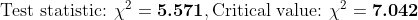 Test statistic: 25.571, Critical value: 27.042