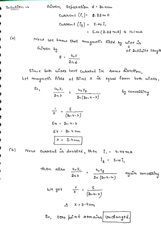 rivem Sehasation d - Jo.ycm dnd Since both uwisies have cuert Ln ame dikech camc In (3o. 4 -x) : 3.4 om Čb) Now current%, doubged, then 1.-4.uymA them also 4oI, aqaim camceolm an (2e) We get