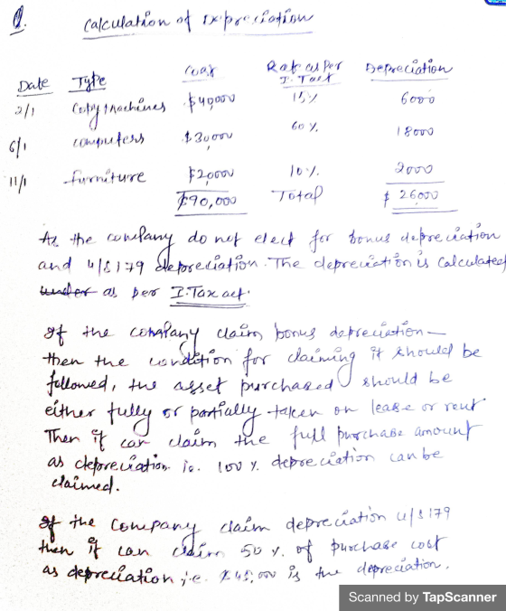calculation of oxpreciation Date Type 21 Ratas per Depreciation I Toit 6 6000 15% ceny machines $4,000 602 18ono 130 on compu