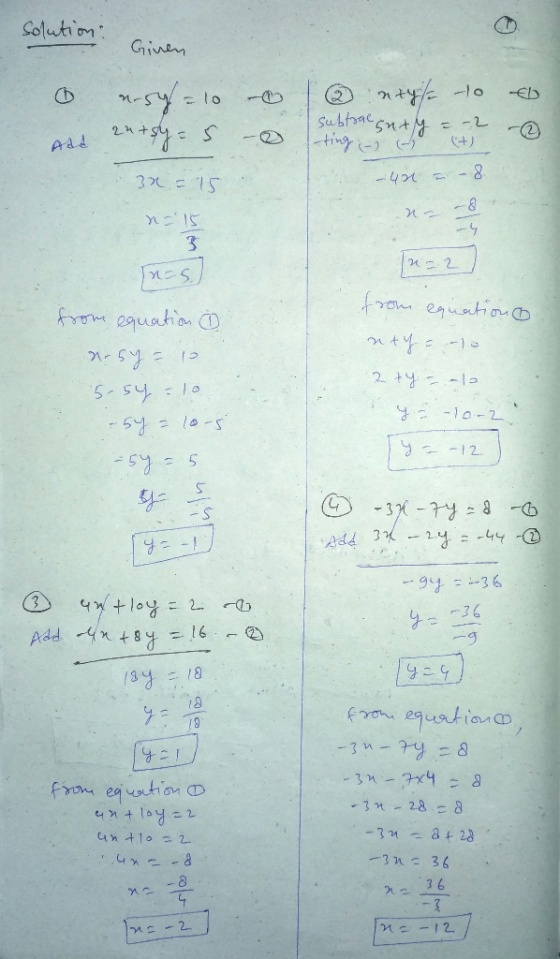 solution. Given n.5%=10 o And 2n+s4= 5 u t to subtrae saty = -2 ting - (it -40 - 8 be -② 32 = 15 n=15 nam nos from equation o