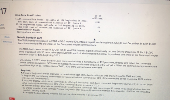 millions) Long-Term Liabilities 11.01 convertible bonds, callable at 104 beginning in 2022, due 2025 (net of a rtised discoun
