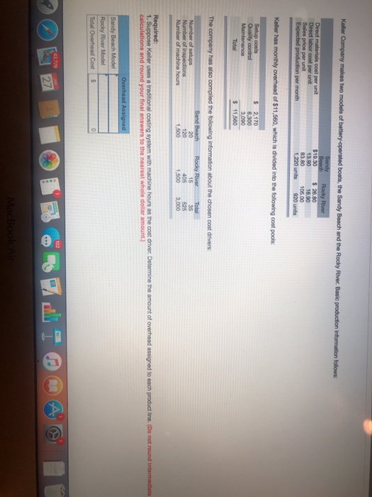 $19.30 13.90 83.80 18.90 105.00 S 2,170 Quality control 35 1,500 1,500 3,000 and round your final answers to the nearest whole dollar amount