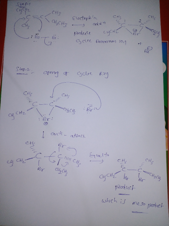 Step CHCH2 CH3 Electrophsre CH 2 CH₂ CHICH produce chce & : Boi Cycle Bromeriam in Step-2. operang at cycle Ring CHE ICH Bri