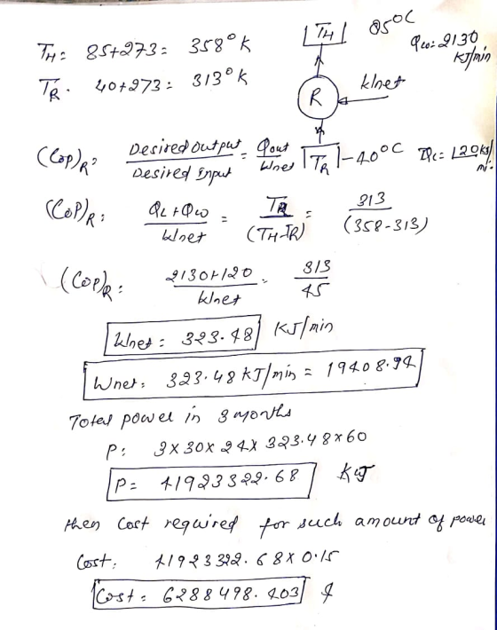 LTH I Q5 TH=85+273= 358°k Te 4072973: 313° ķ Peo: 2130 Kimin Clop), Desired output. Pout 1 noc a Desired Enput when I tal-40°