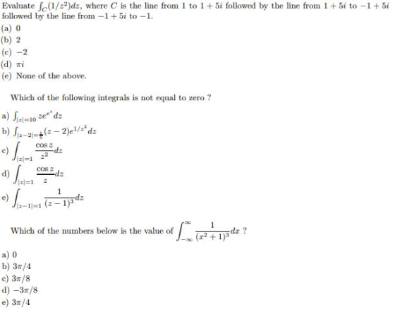 Evaluate Sc(1/22)dz, where C is the line from 1 to 1 + 5i followed by the line from 1+5i to -1 + 5i followed by the line from