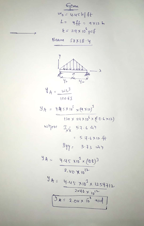 wardly wo = 4-Чs K[ fe L = aft=9x12 in Es 29 x 10° psf 9 Beam S8Х18-9 у X Ч. Чи АК wІ 100 ET УА X 4.4 5 xь xax12) 120 х 24 х