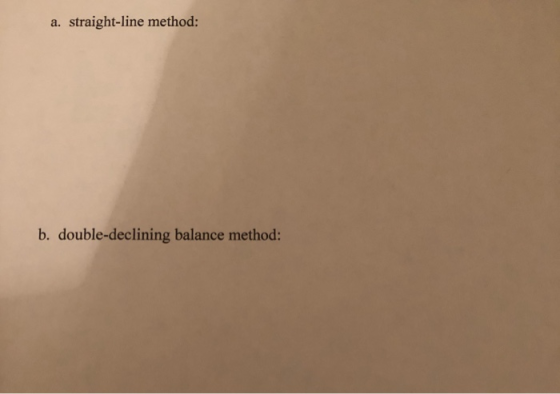 a. straight-line method: b. double-declining balance method: