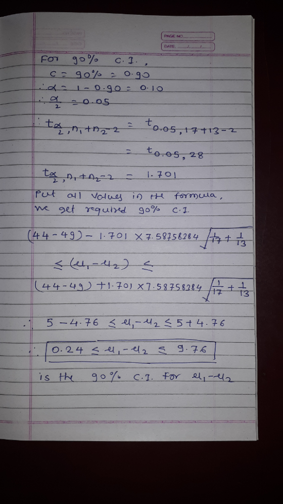 PAGE NO DATE. .e st 七 Ο.OS, 2 ta we get rquixd 90% c.1. (444I x7. 5325628 4 ㄧ乏.cet,-42ブーイ | ( 44-49)ナ1.301 X7·5835328 13 は(