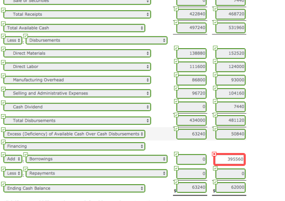 Sdle Ul Securities ועזיזי T Total Receipts - T 422840 468720 T Total Available Cash 497240 531960 Less :).Disbursements Disbu