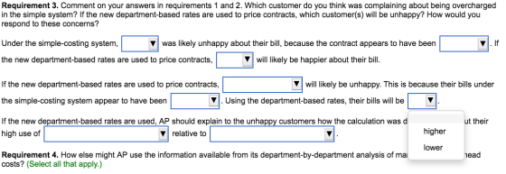 Requirement 3. Comment on your answers in requirements 1 and 2. Which customer do you think was complaining about being overc