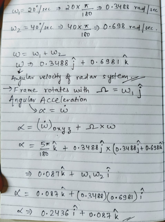 se 0x 348 radsec 1&0 y0se 40x. .698rdec 1&D 0.698IK 3५88 Angu tay velochy redar Frame rotates wi th s gtem E Angular Accelera