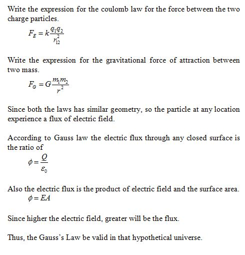 Write the expression for the coulomb law for the force between the two charge particles. 12 Write the expression for the grav