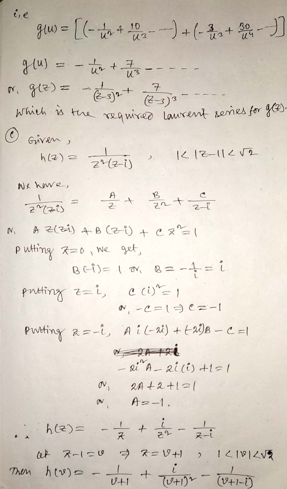 i, e glu = [(- 1 4 0 2 ) + (- 2 + 30 - ] g(u) un 7 1 13 or gez) 7 (7-3) which is the required Laurent series for g(2). (2-3)2