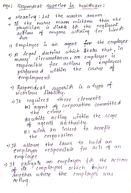 Ara : Responde at superior in healthcare : - Meaning : Let the master answer - a If the nurse makes mistakes then the physi