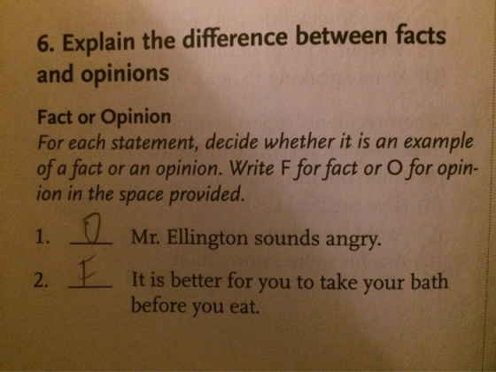 6. Explain the difference between facts and opinions Fact or Opinion For each statement, decide whether it is an example of a