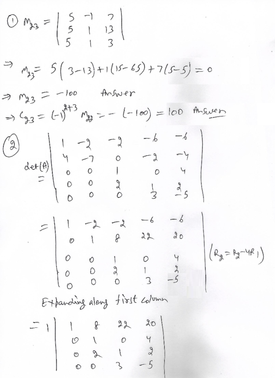 3 5(3-13)+15-)7s-5) Answer ニーlo0 3 AhSure L-1o) -k -4 det(e) 3 -6 4 (th 3 Ethandng alen tst omn 4