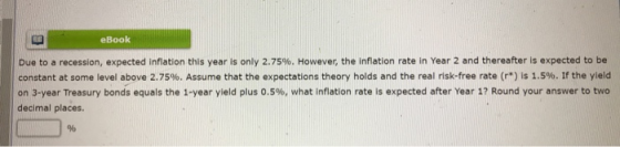 eBook Due to a recession, expected Inflation this year is only 2.75%. However, the inflation rate in Year 2 and thereafter is