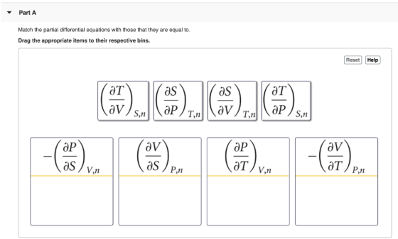 Part A Match the partial differential equations with those that they are equal to. Drag the appropriate items to their respec