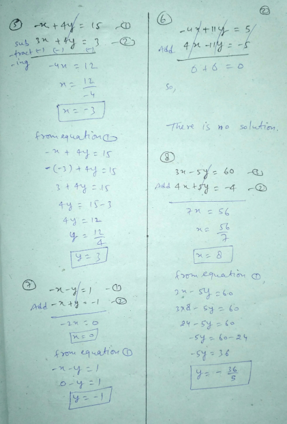 ☺ - + 4y = is sub on t4y = tract tl ( o 10 un+14=56 Add 4 persy = -6 6+6=0 0 There is no solution. -yu = 12 * *2-3) from equa
