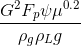 \frac{G^{2}F_{p}\psi \mu ^{0.2}}{ \rho _{g}\rho _{L}g}