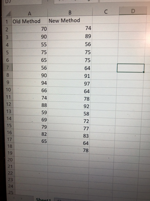 с D N 74 89 56 75 8 A B 1 Old Method New Method 70 3 90 4 55 5 75 6 65 7 56 90 94 10 66 11 74 12 88 13 59 14 69 15 79 16 82 1