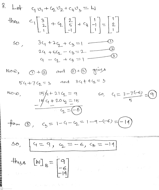 3. Let 9 t2 23일 ? - then 3 2. + 2. 5 4 2. SO , 34 +22 431 2 (4 + 5, - (9, = 2.- 9 모 +3 3 Now, + (2) and (2) + gives 59+7 =3