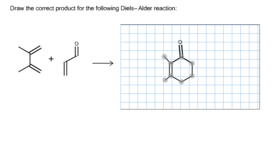 Draw the correct product for the following Diels-A