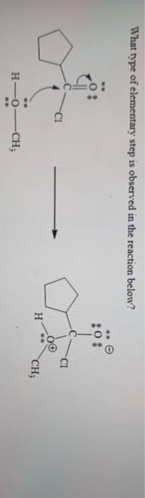 What type of elementary step is observed in the reaction below? 10 CI H CH; H-OCH