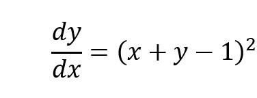 =(x + y-1)2 dx
