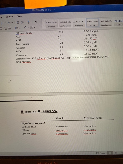 Case study 4-2 n Review View es E 211 AalbCeDdEe AalibeDate AalbeDdle Aalbedde Body Text ListParagraph No Spacing Аавьcераве