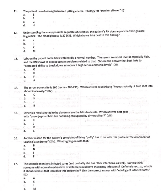 The patient has obvious generalized pitting edema. Etiology for swollen all over (1): b. d. Understanding the many possible