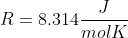 R=8.314\frac{J}{molK}