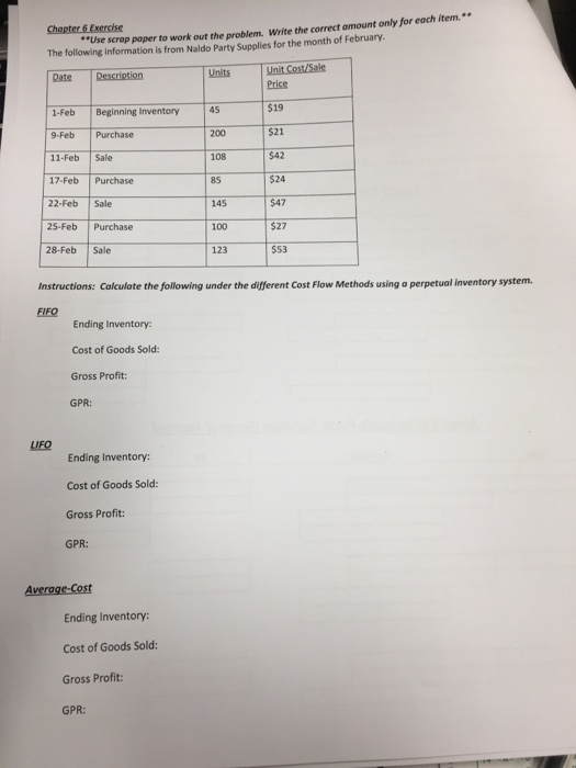 Use scrap paper to work out the problem. Write the correct amount only for each item. The following information is from Naldo