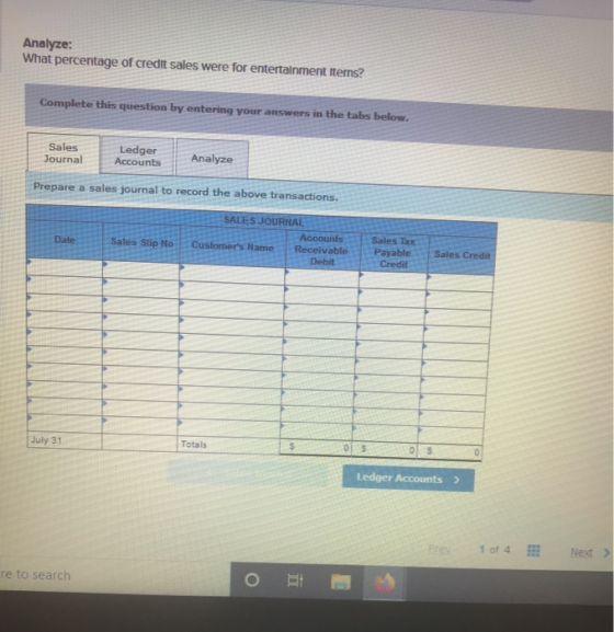 Analyze: What percentage of credit sales were for entertainment items? Complete this question by entering your answers in the