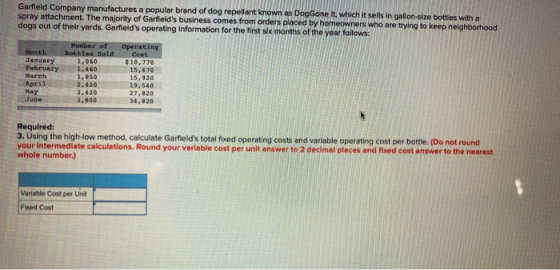 Garfield Company manufactures a popular brand of dog repellant known as DogGone It, which it sells in gallon-size bottles wit