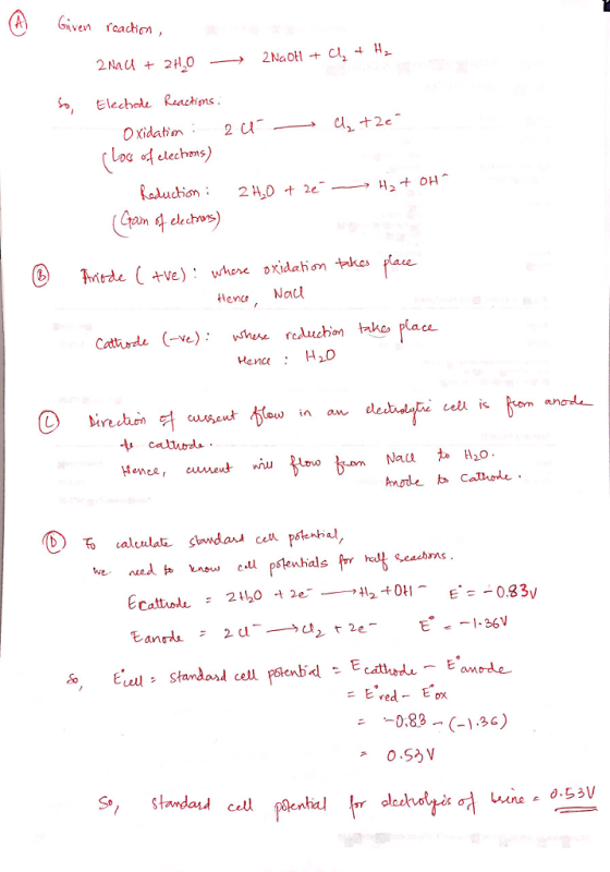 ven cadion , Eleebede Reachims Hen Na OM Cell is caltuoda eachsns E0.83v ニー0.83-(-1.36) 0.S3V stndand cel