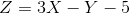 Z=3X-Y-5