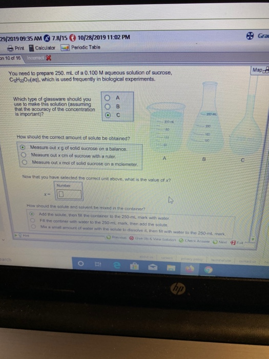 Grad 29/201909:35 AM $7.8/15 Print Calculator an 10 of 16 l ec! X 10/28/2019 11:02 PM Periodic Table Mapo You need to prepare