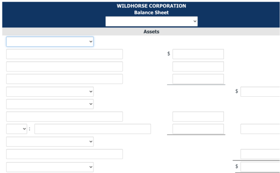 WILDHORSE CORPORATION Balance Sheet Assets $ $ $