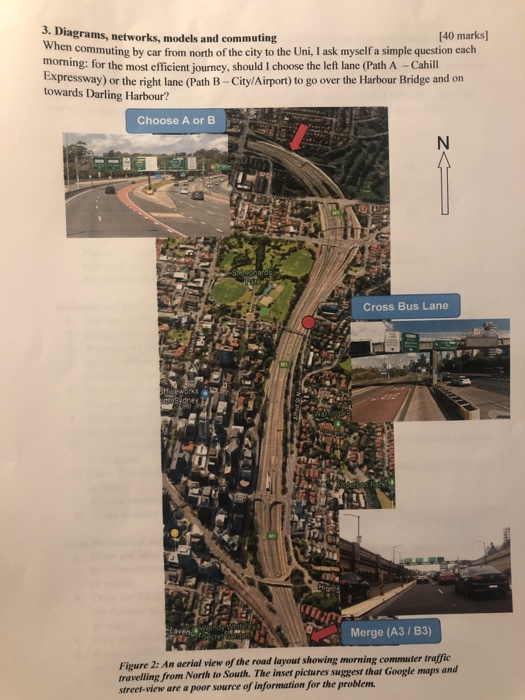 3. Diagrams, networks, models and commuting [40 marks) commuting by car from north of the city to the Uni, I ask myself a sim