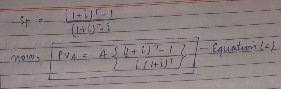1+i-1 Iti)i St iTI Equateri le) PVA = A + 2i(Iti)T