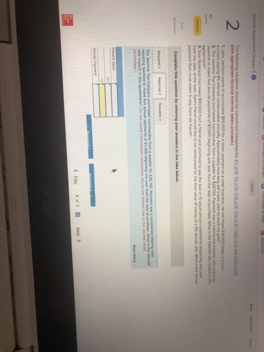 G -PUnery vs UCa deducrion Graded Assignment Chapter 5 Seved Heip Save & Eait Submit 2 The following situations should be con