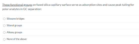 These functional groups on fused silica capillary surface serve as adsorption sites and cause peak tailing for polar analytes